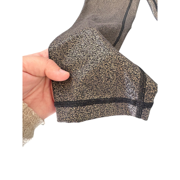 Lululemon Wunder Under 21in Crop Leggings Black Copper Metallic Women's size 2 - Picture 5 of 6